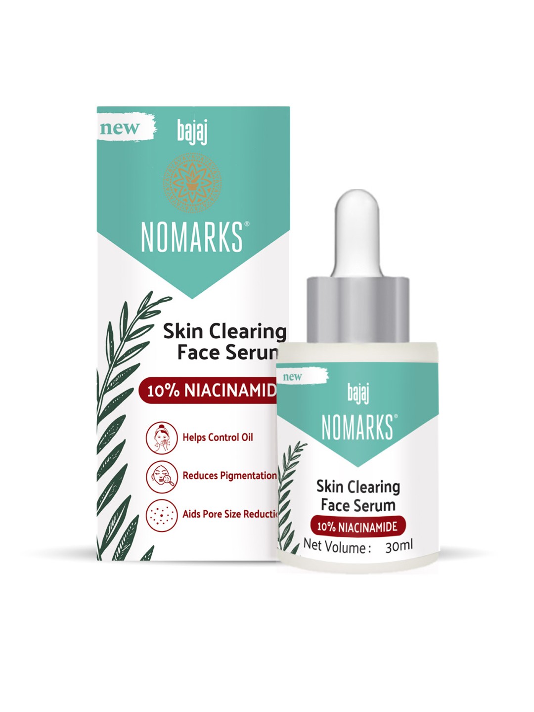 

BAJAJ CONSUMER CARE Nomarks Skin Clearing Face Serum with 10% Niacinamide - 30ml, White