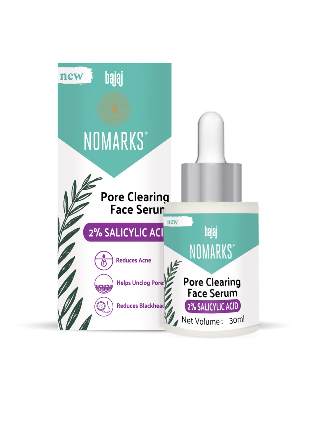 

BAJAJ CONSUMER CARE Nomarks Pore Clearing Face Serum with 2% Salicylic Acid - 30ml, White