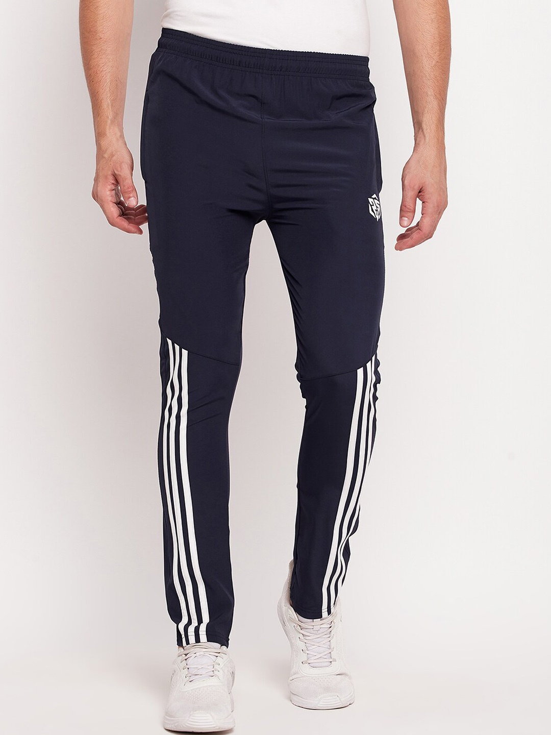 

Camey Men Striped Sports Track Pants, Navy blue