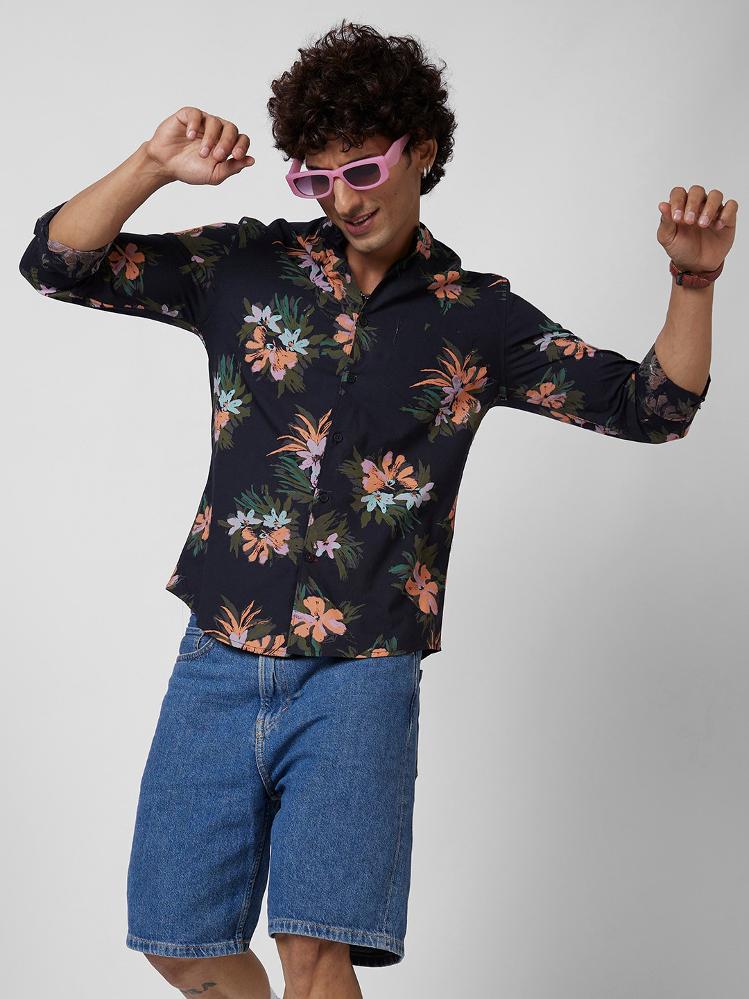 

VASTRADO Floral Printed Casual Shirt, Black