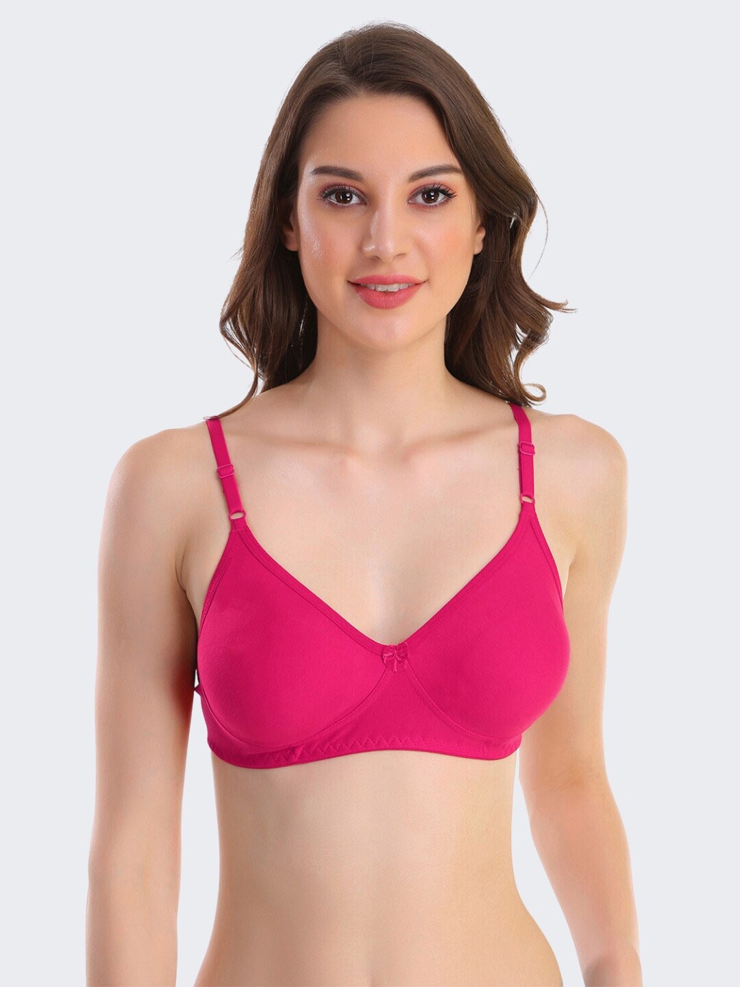 

POOJA RAGENEE Non-Wired Full Coverage All Day Comfort Cotton Bra, Magenta