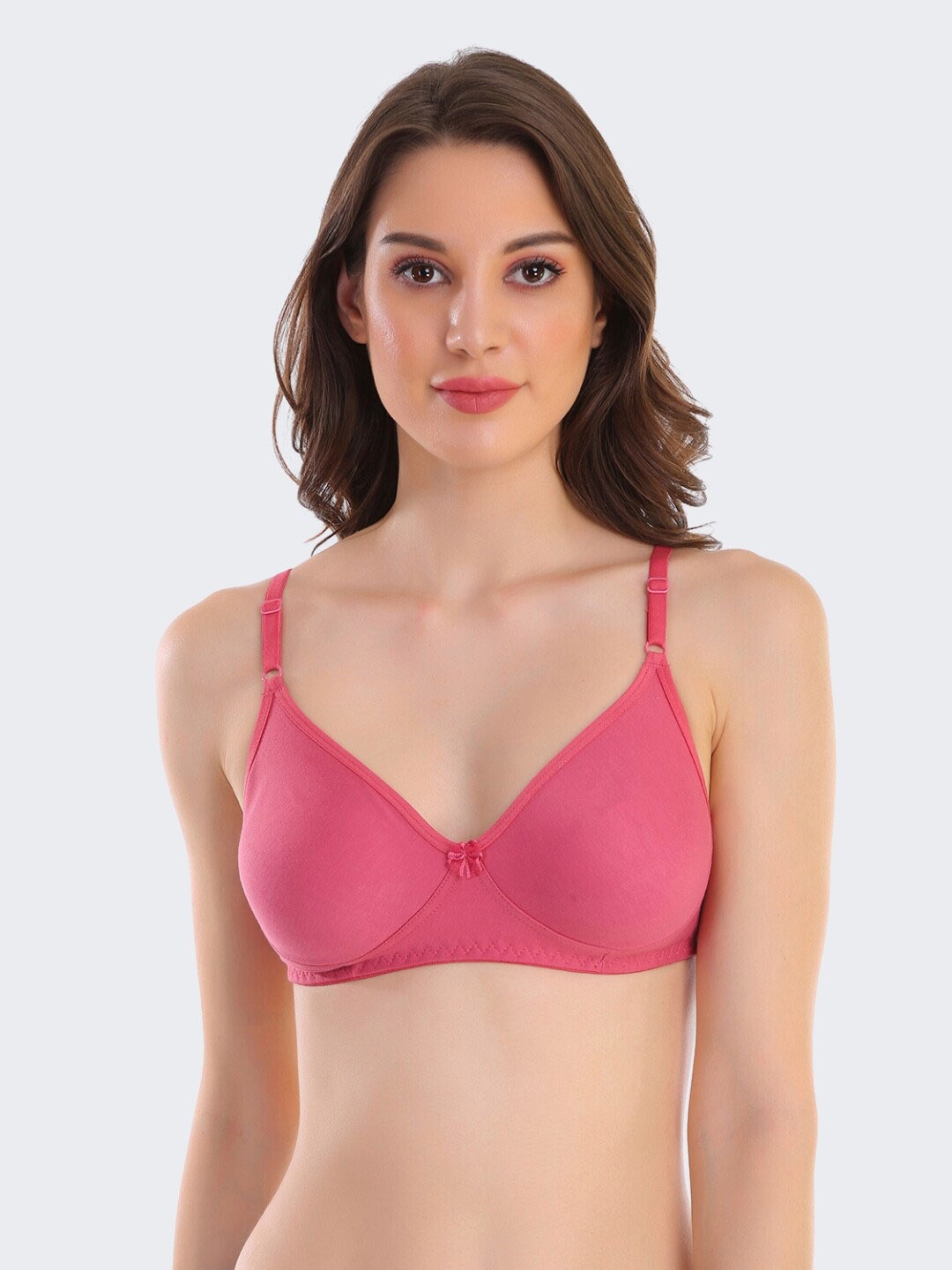 

POOJA RAGENEE Non-Wired Full Coverage All Day Comfort Cotton Bra, Pink