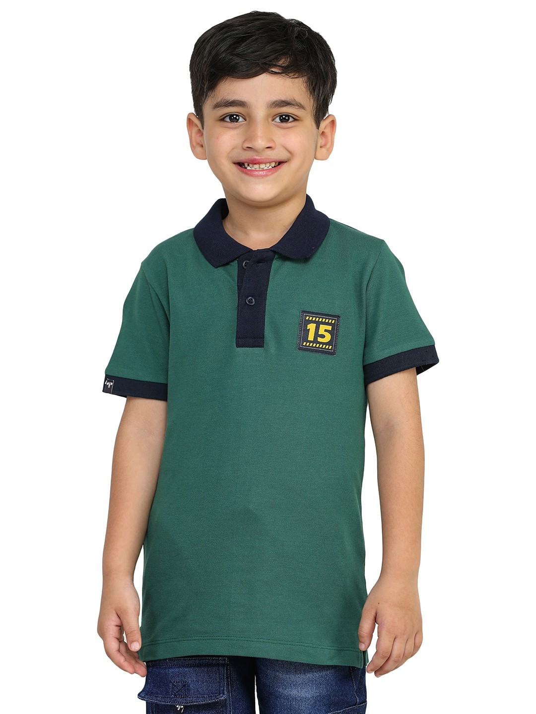 

toothless Boys Polo Collar Cotton T-shirt, Green