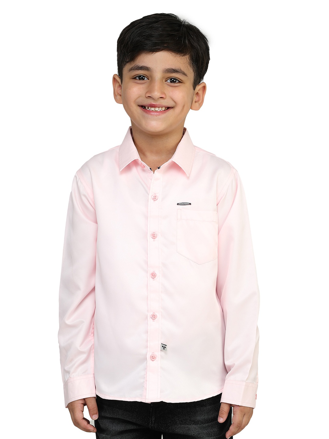 

toothless Boys Satin Cotton Casual Shirt, Pink