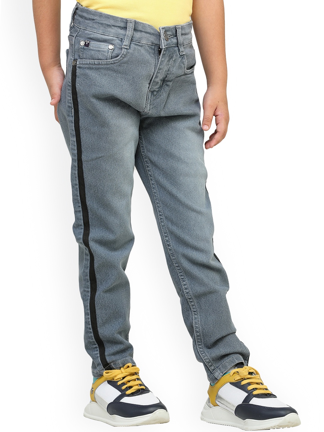 

toothless Boys Mid Rise Heavy Fade Clean Look Denim Jeans, Grey