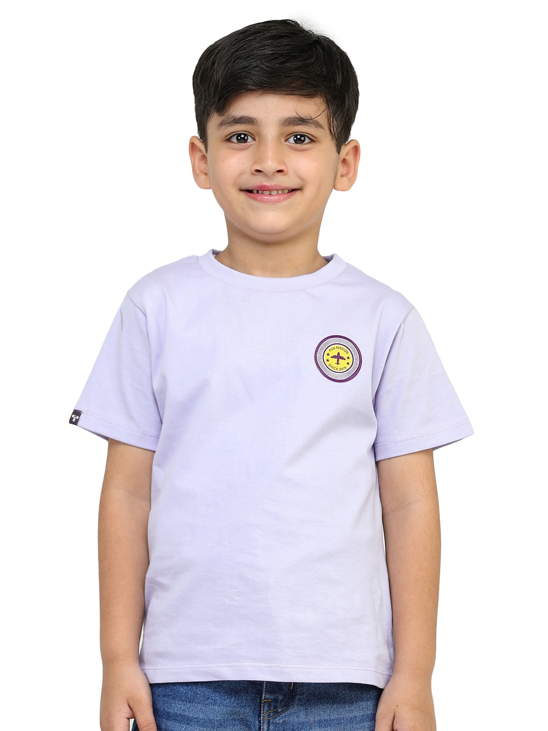 

toothless Boys Round Neck Cotton T-shirt, Lavender