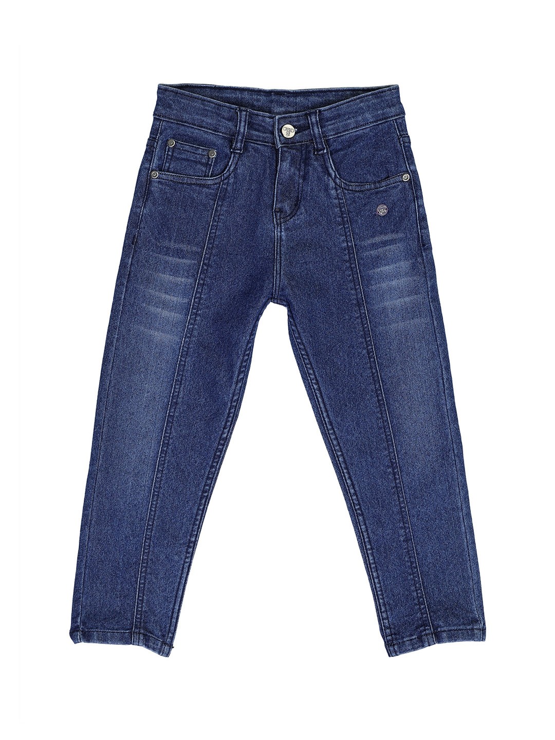 

toothless Girls Mid Rise Light Fade Clean Look Whiskers & Chevrons Denim Jeans, Blue