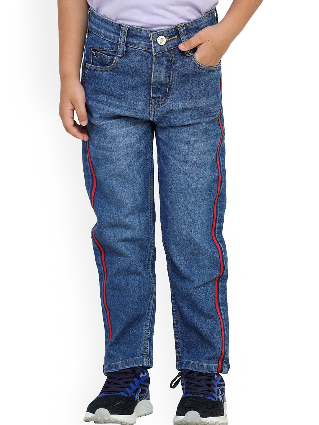 

toothless Boys Mid-Rise Light Fade Clean Look Cotton Jeans, Blue