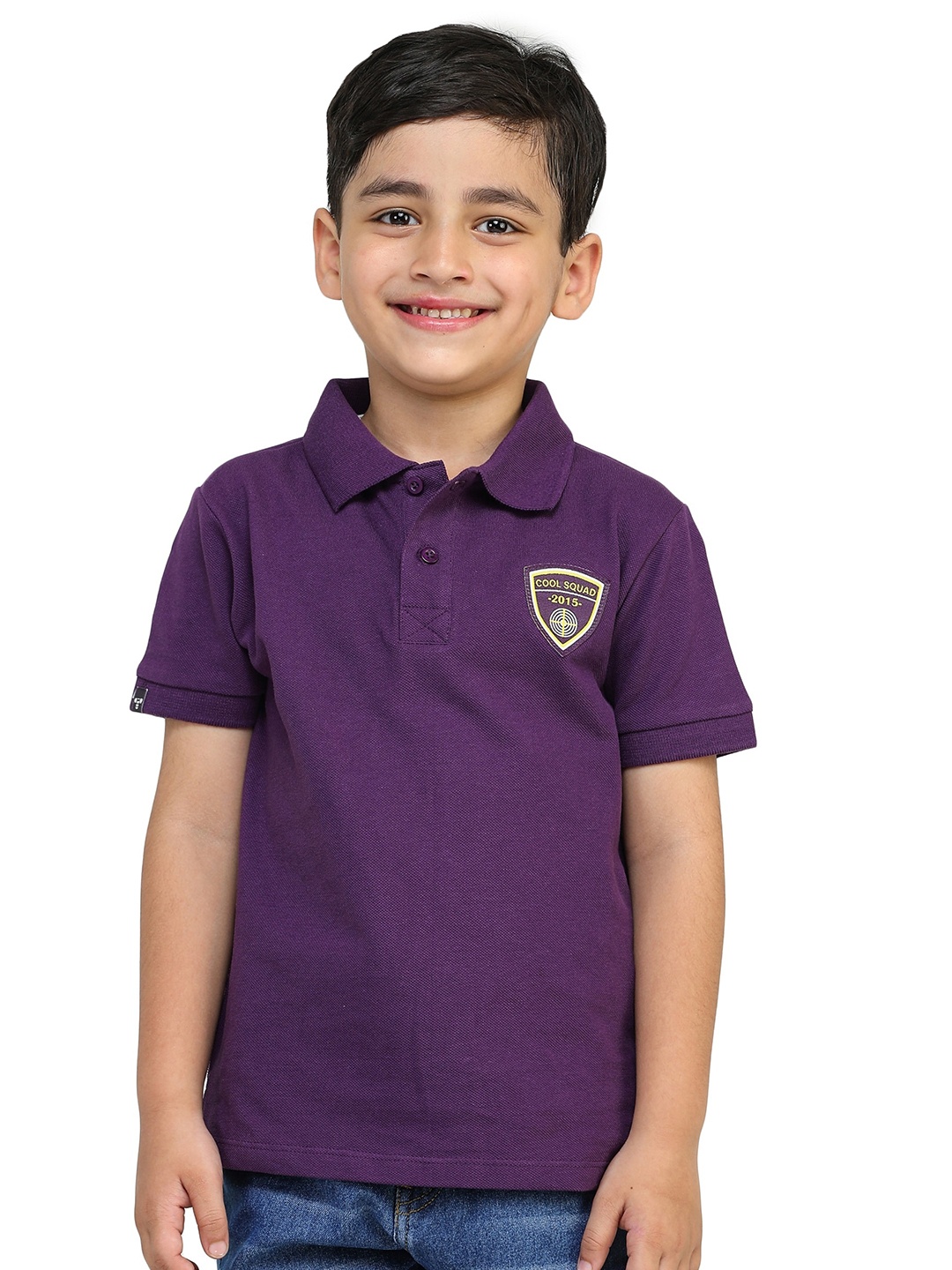 

toothless Boys Polo Collar Short Sleeves Cotton T-shirt, Purple