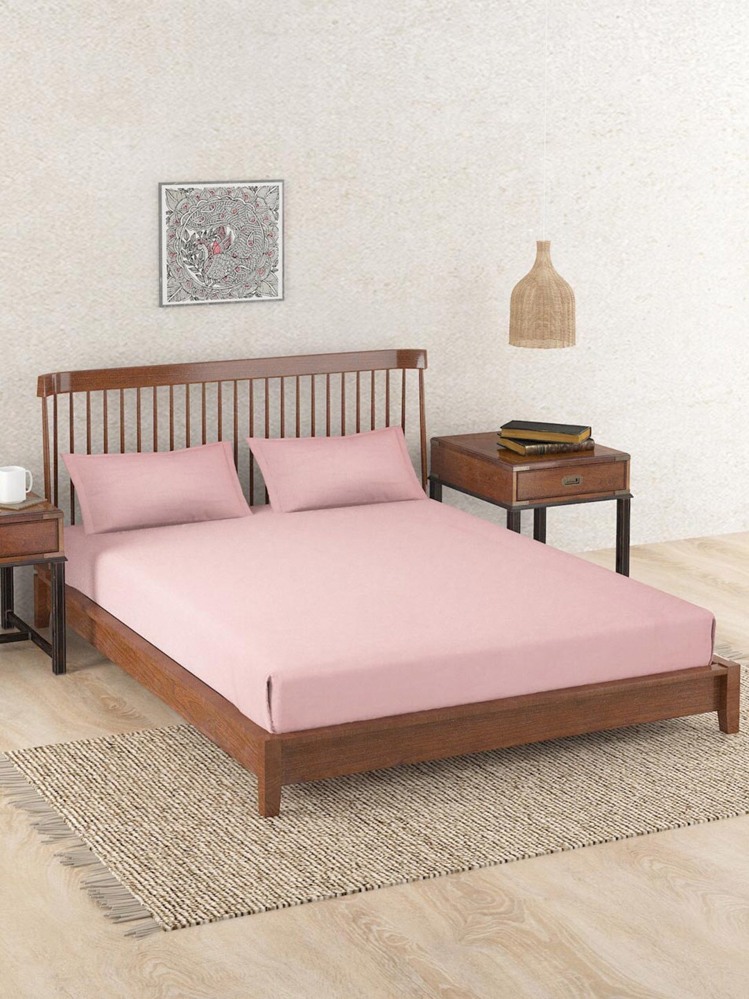 

Fabindia Coramandel Pink Cotton King Bedsheet With 2 Pillow Covers
