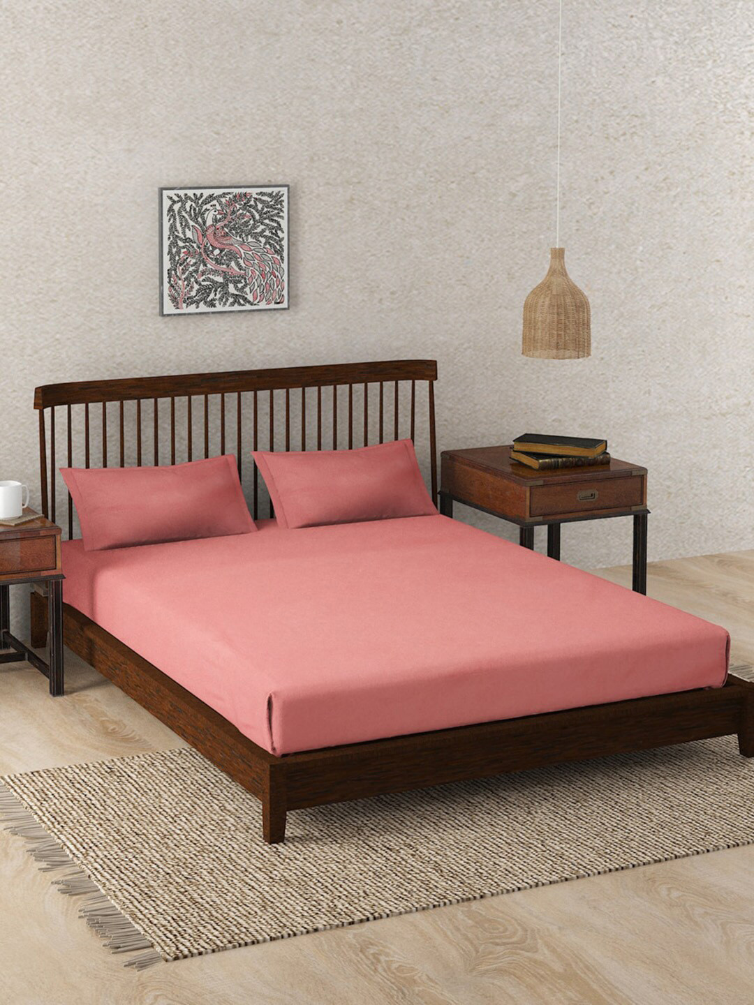 

Fabindia Maroon 180 TC Cotton King Bedsheet With 2 Pillow Covers