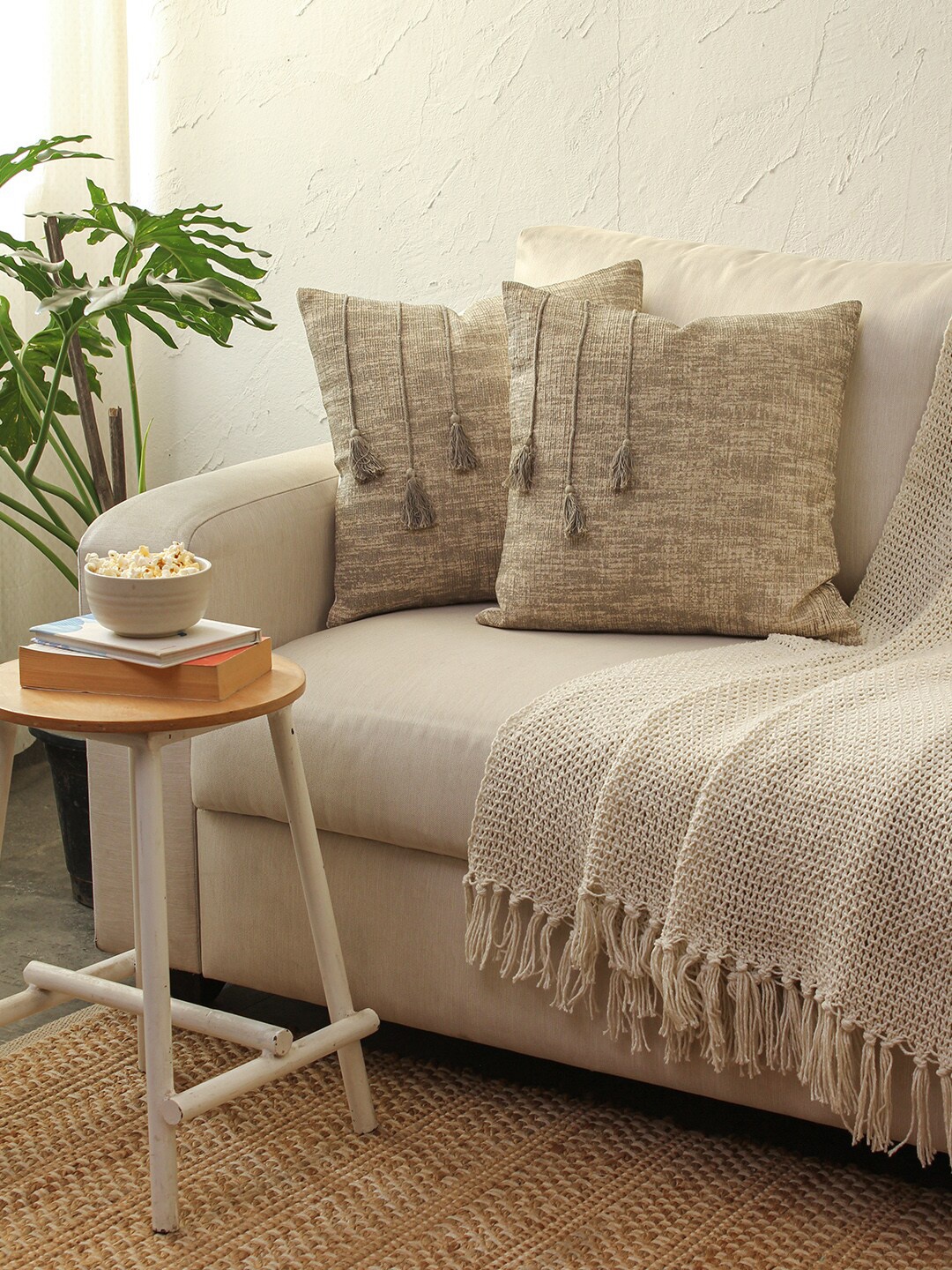 

House This Sivaar Grey 2 Pieces Square Cushion Covers