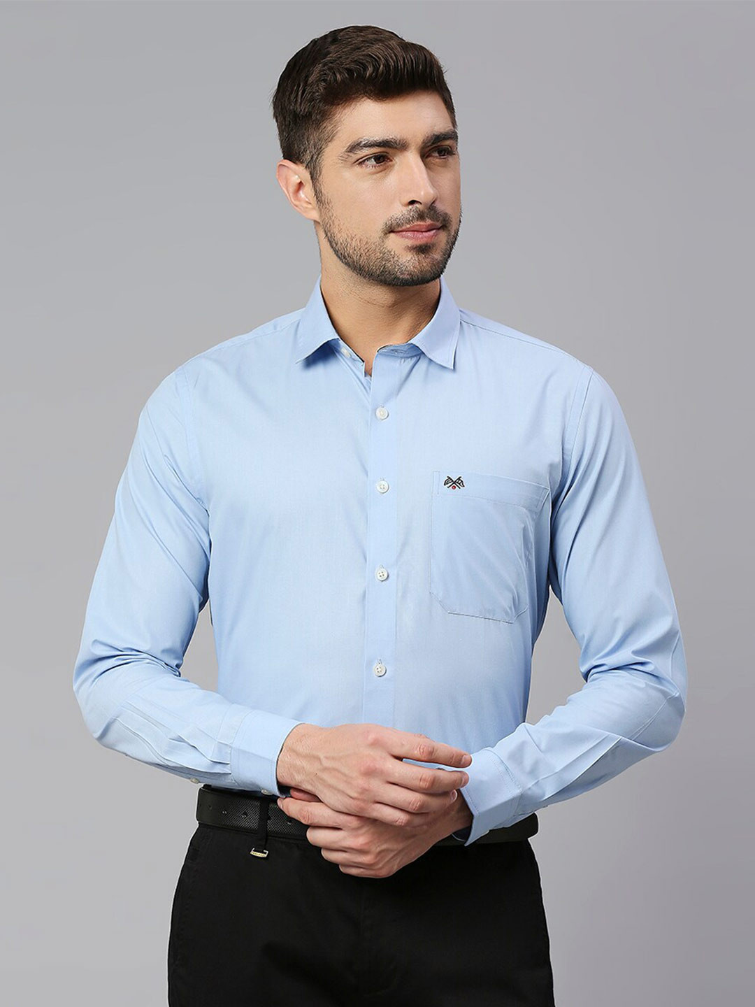 

Thomas Scott Spread Collar Classic Fit Slim Fit Pure Cotton Formal Shirt, Blue