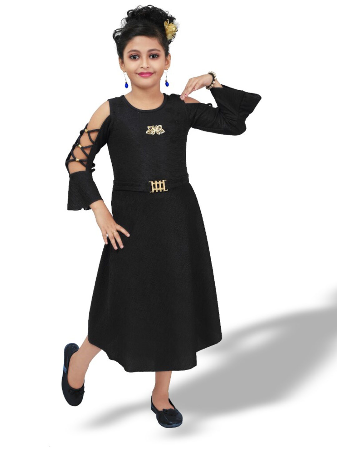 

BAESD Girls A-Line Midi Dress, Black