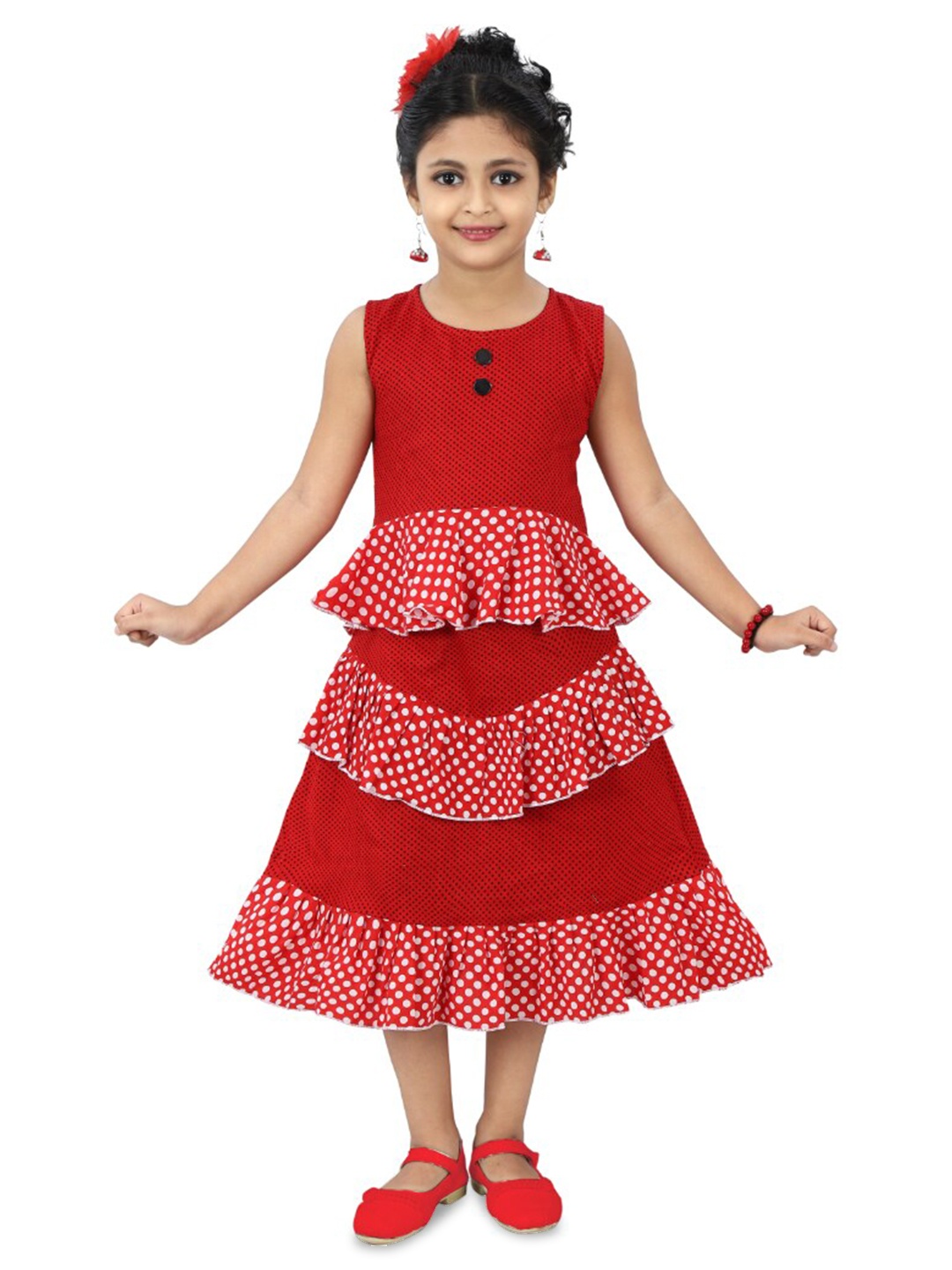 

BAESD Girls A-Line Midi Dress, Red