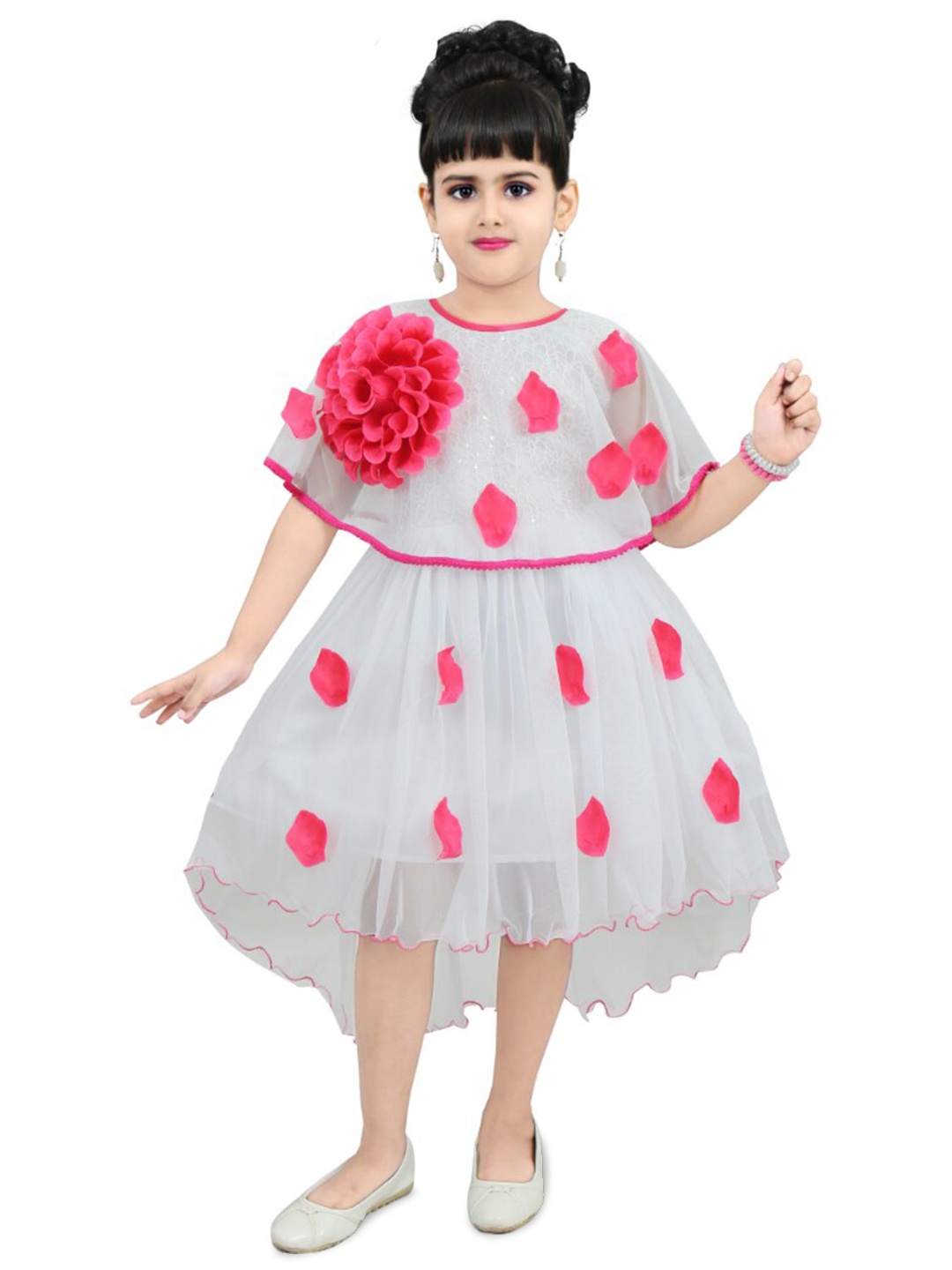 

BAESD Girls Floral Flared Sleeve Fit & Flare Dress, Pink