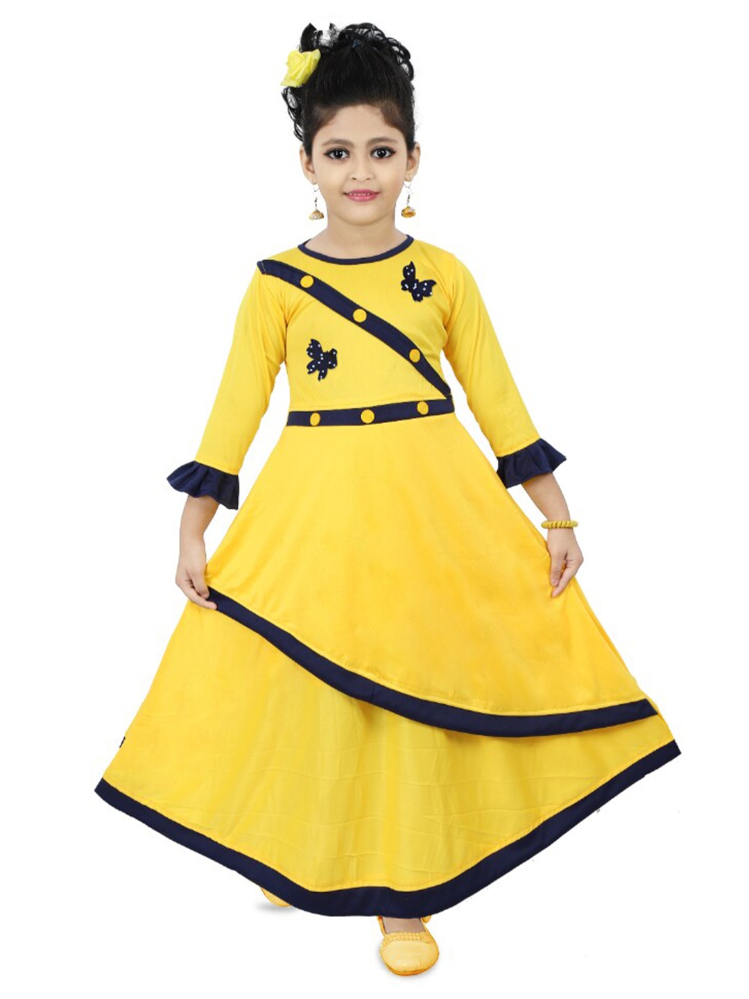 

BAESD Girls Satin Maxi Dress, Yellow