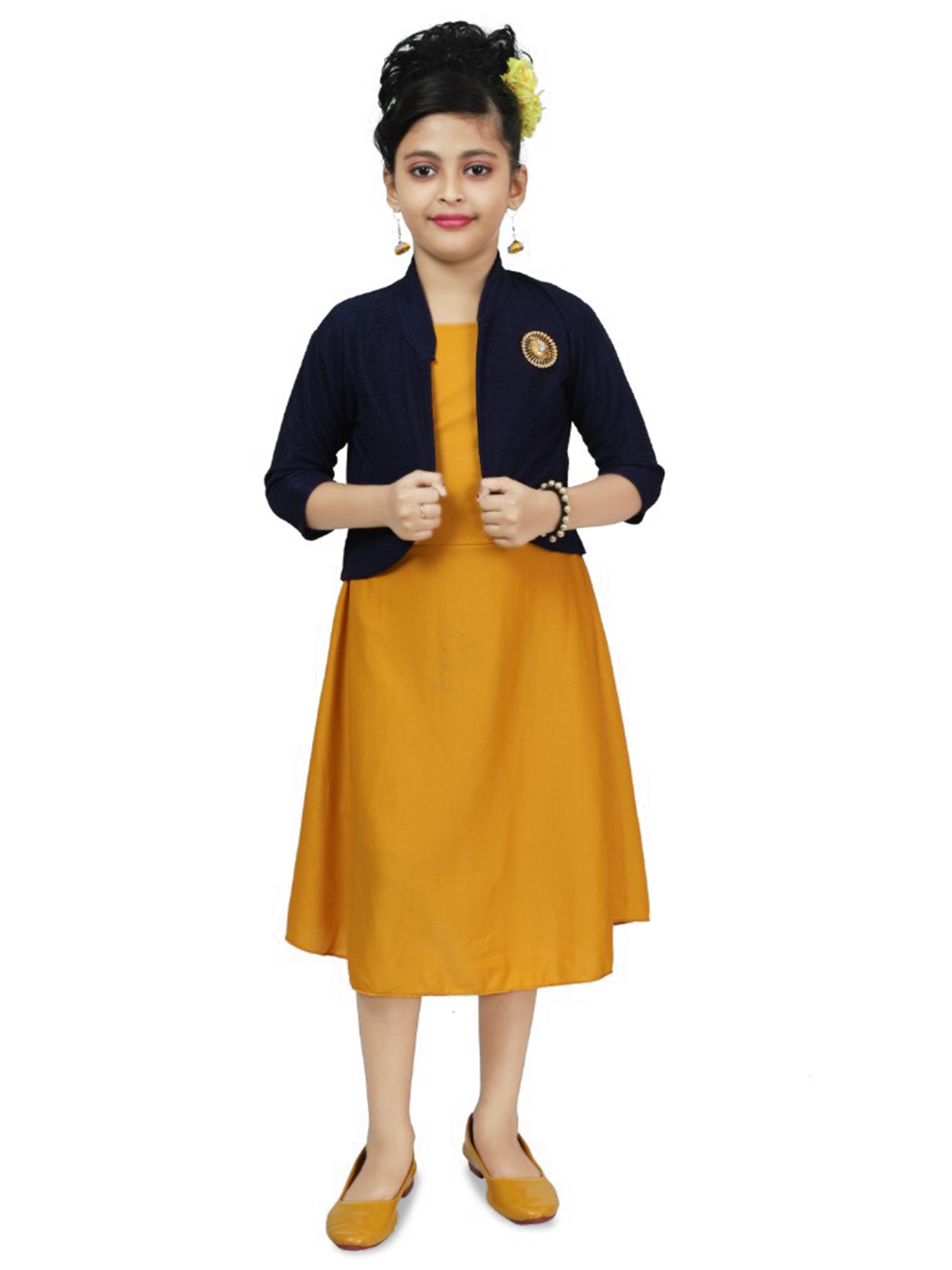 

BAESD Girls A-Line Midi Dress, Yellow