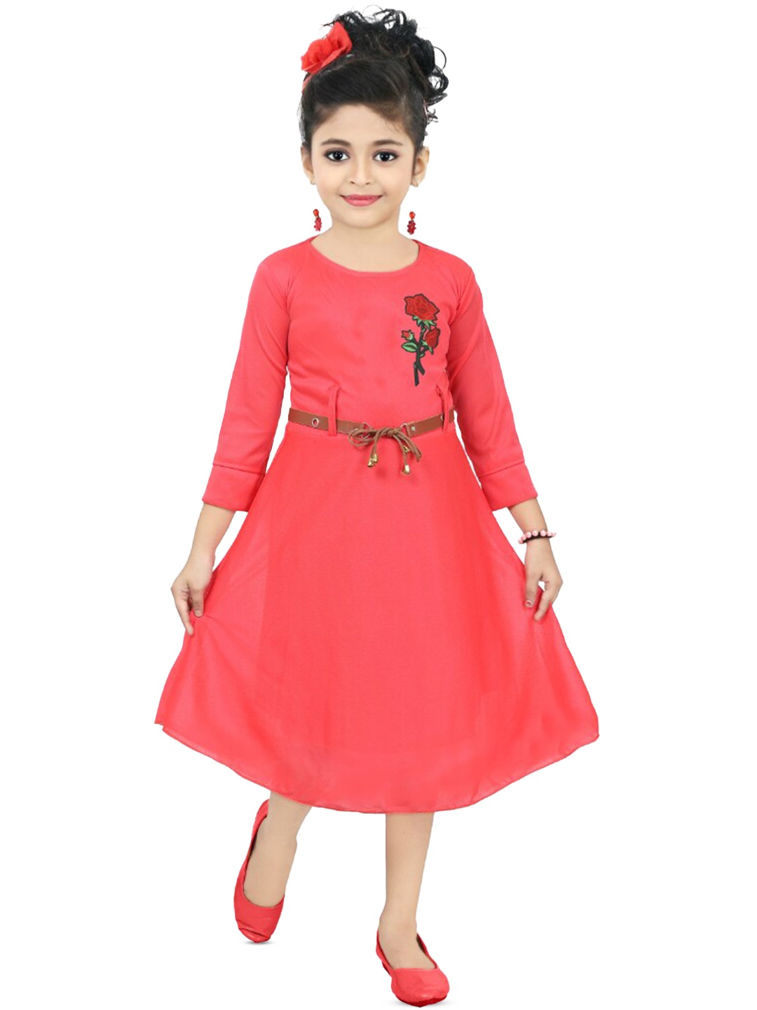 

BAESD Pink A-Line Midi Dress