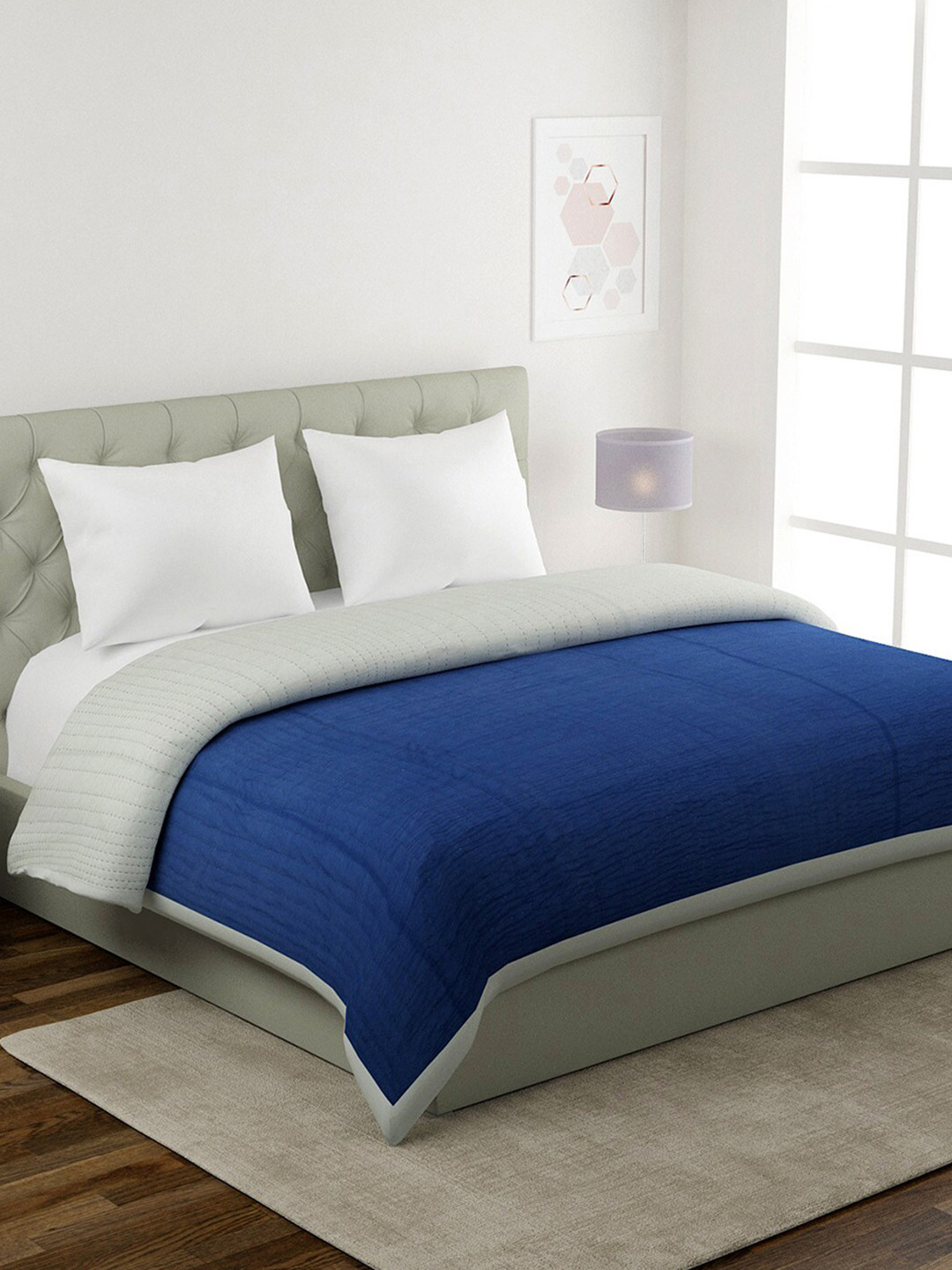 

Fabindia Navy Blue AC Room 350 GSM Cotton Single Bed Quilt