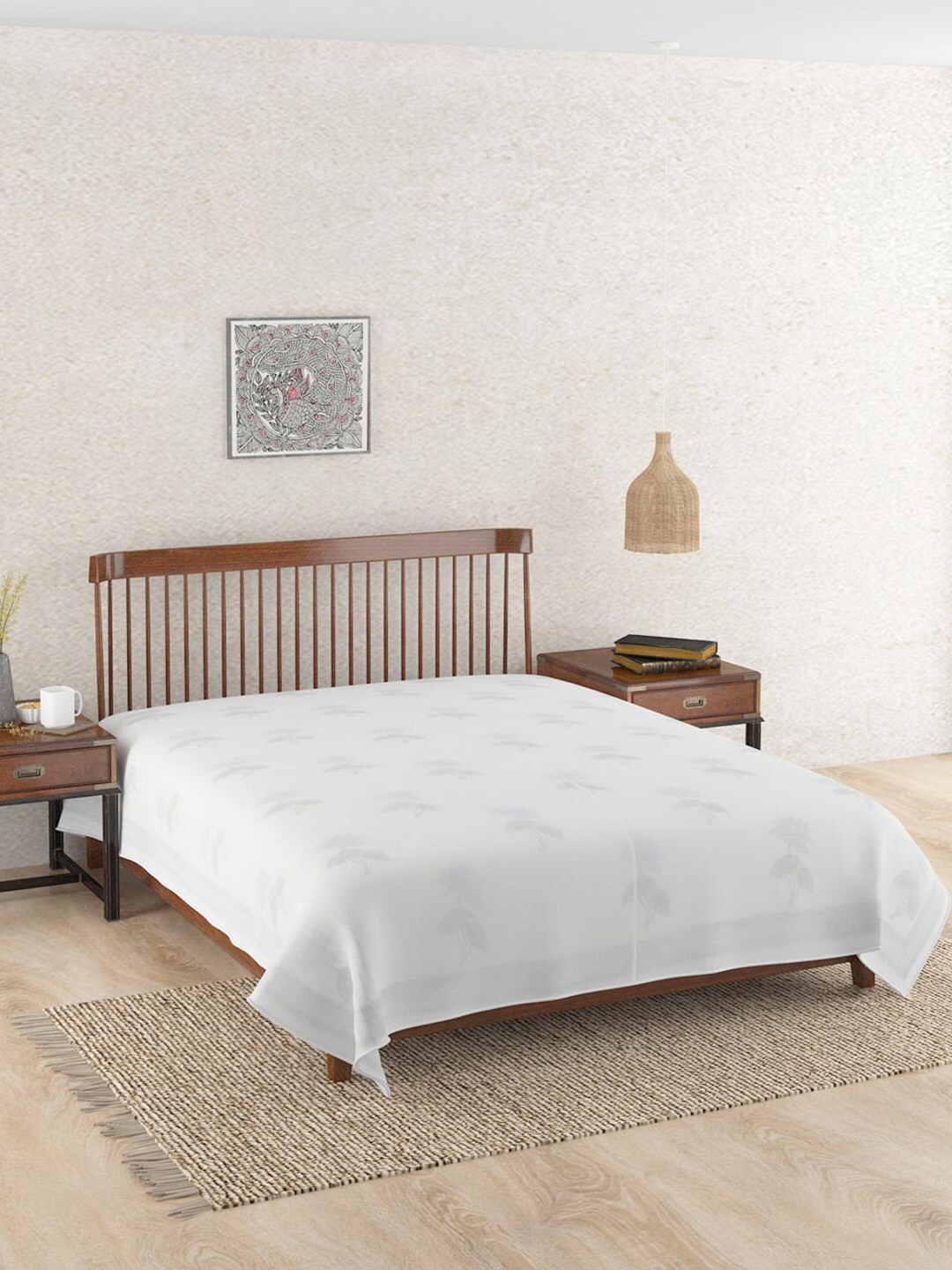 

Fabindia Blue & White Floral AC Room 350 GSM Cotton Double Bed Dohar