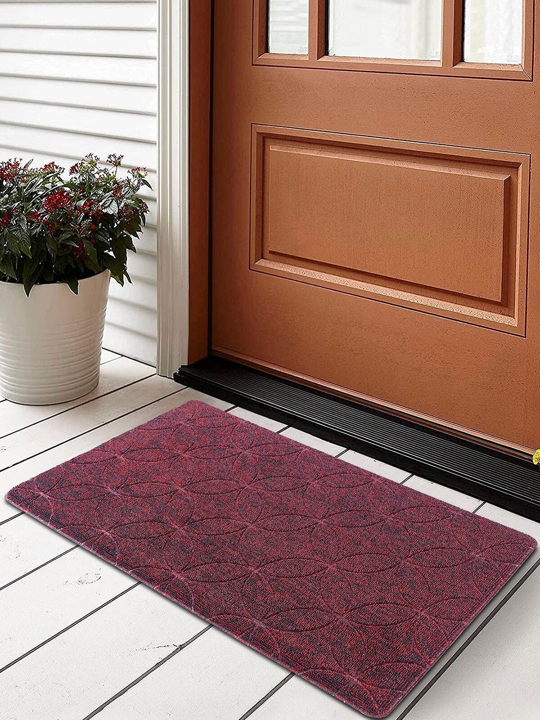 

OBSESSIONS Rust Brown Printed Anti-Skid Doormat