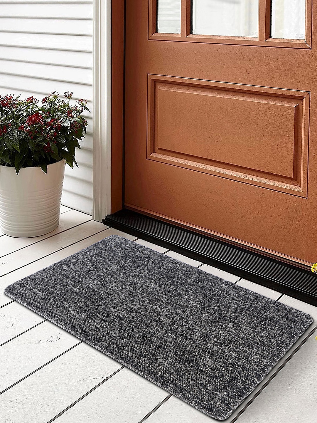 

OBSESSIONS Grey Printed Anti-Skid Doormat