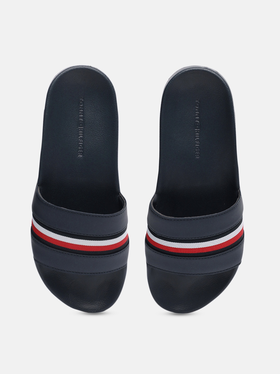 

Tommy Hilfiger Women Striped Sliders, Navy blue
