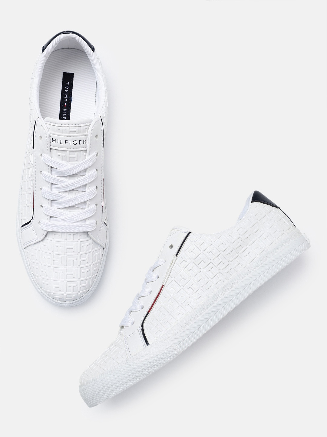 

Tommy Hilfiger Women Brand Logo Textured Sneakers, White