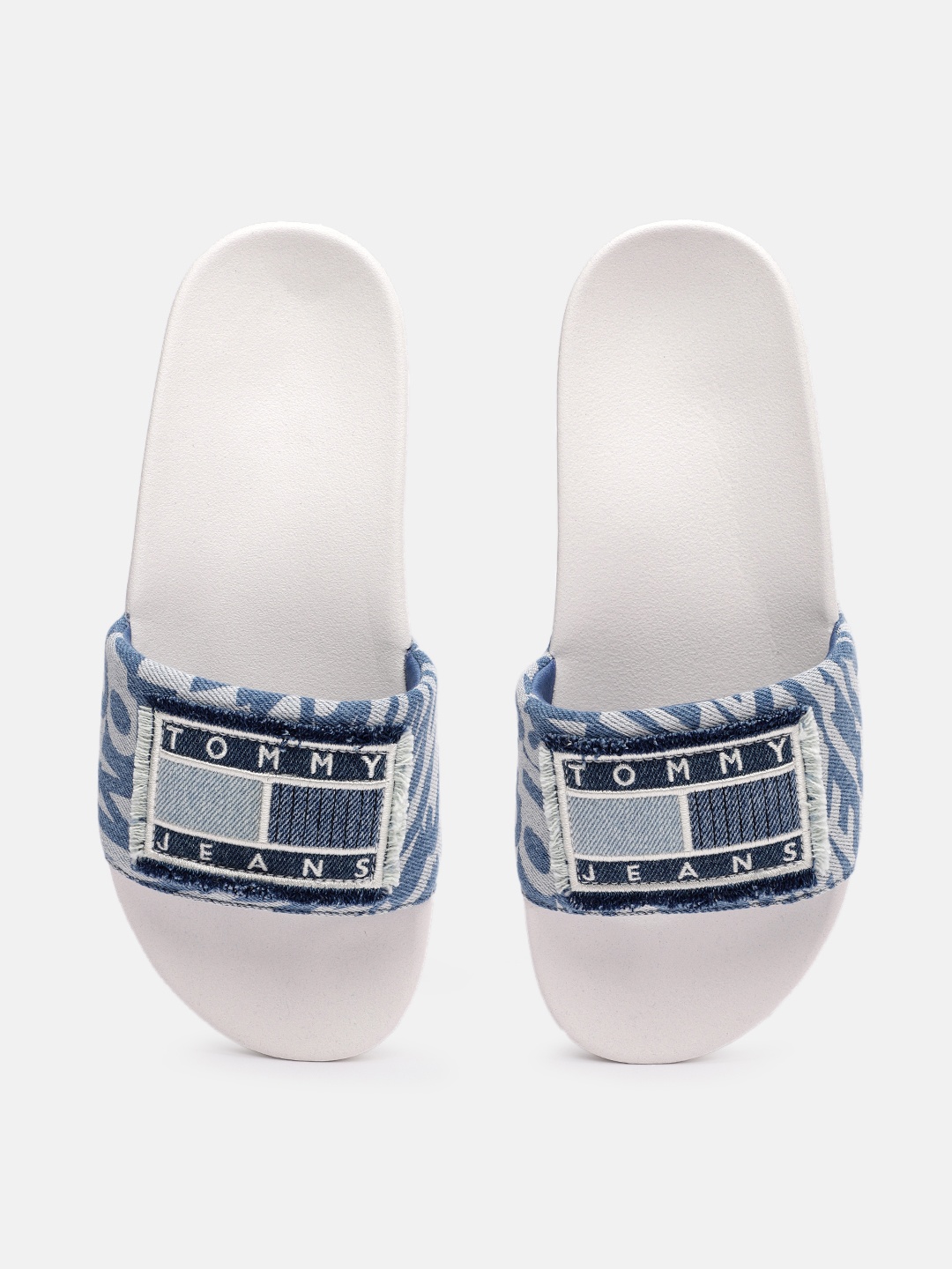

Tommy Hilfiger Women Brand Logo Printed Sliders, Blue
