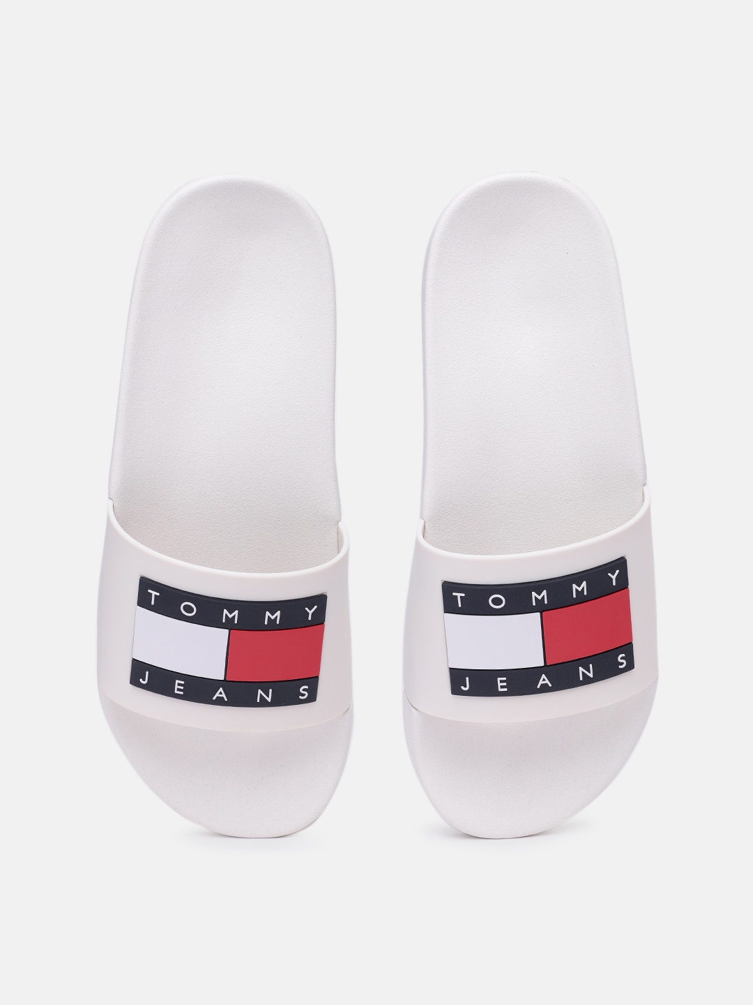 

Tommy Hilfiger Women Brand Logo Printed Sliders, White