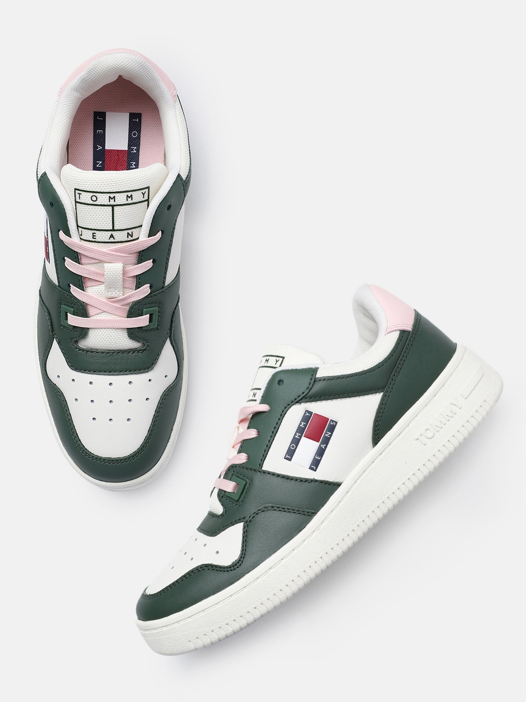 

Tommy Hilfiger Women Perforations & Colourblocked Sneakers, Green