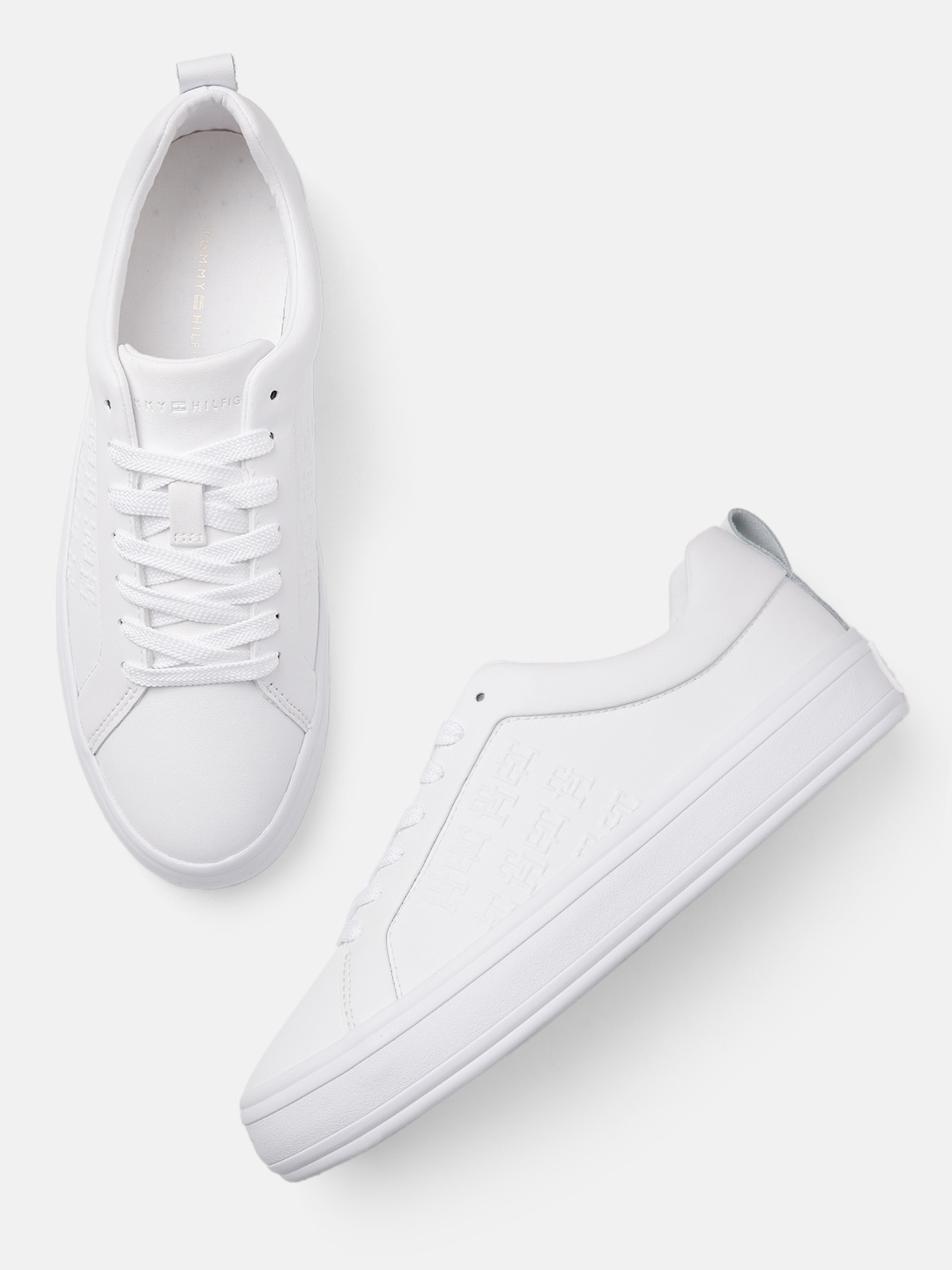 

Tommy Hilfiger Women Embossed Sneakers, White
