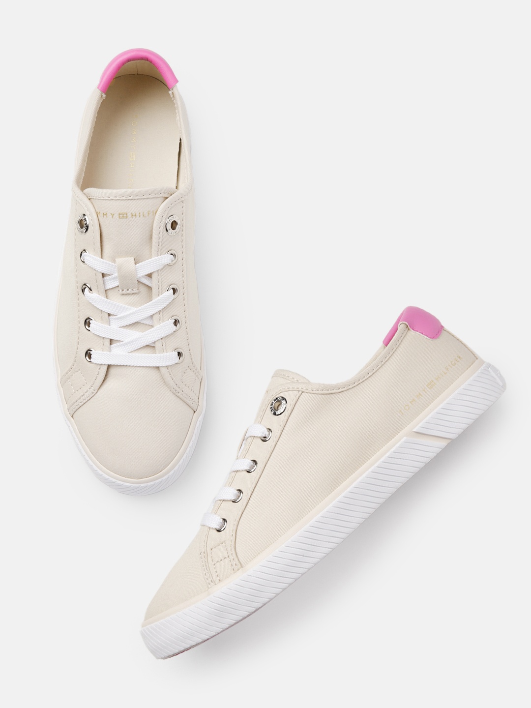 

Tommy Hilfiger Women Solid Sneakers, Beige