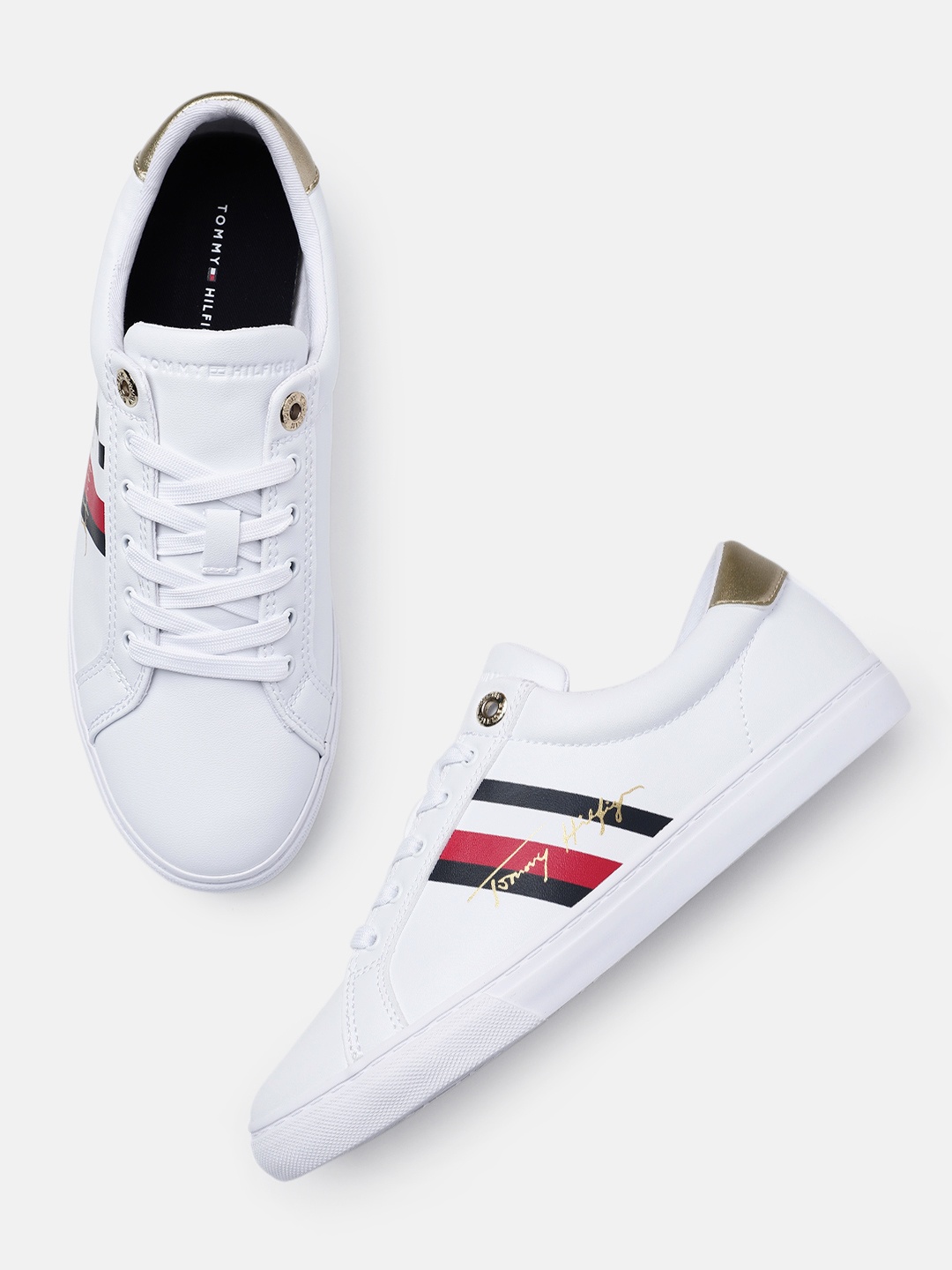 

Tommy Hilfiger Women IM Essential Webbing Solid Sneakers, White