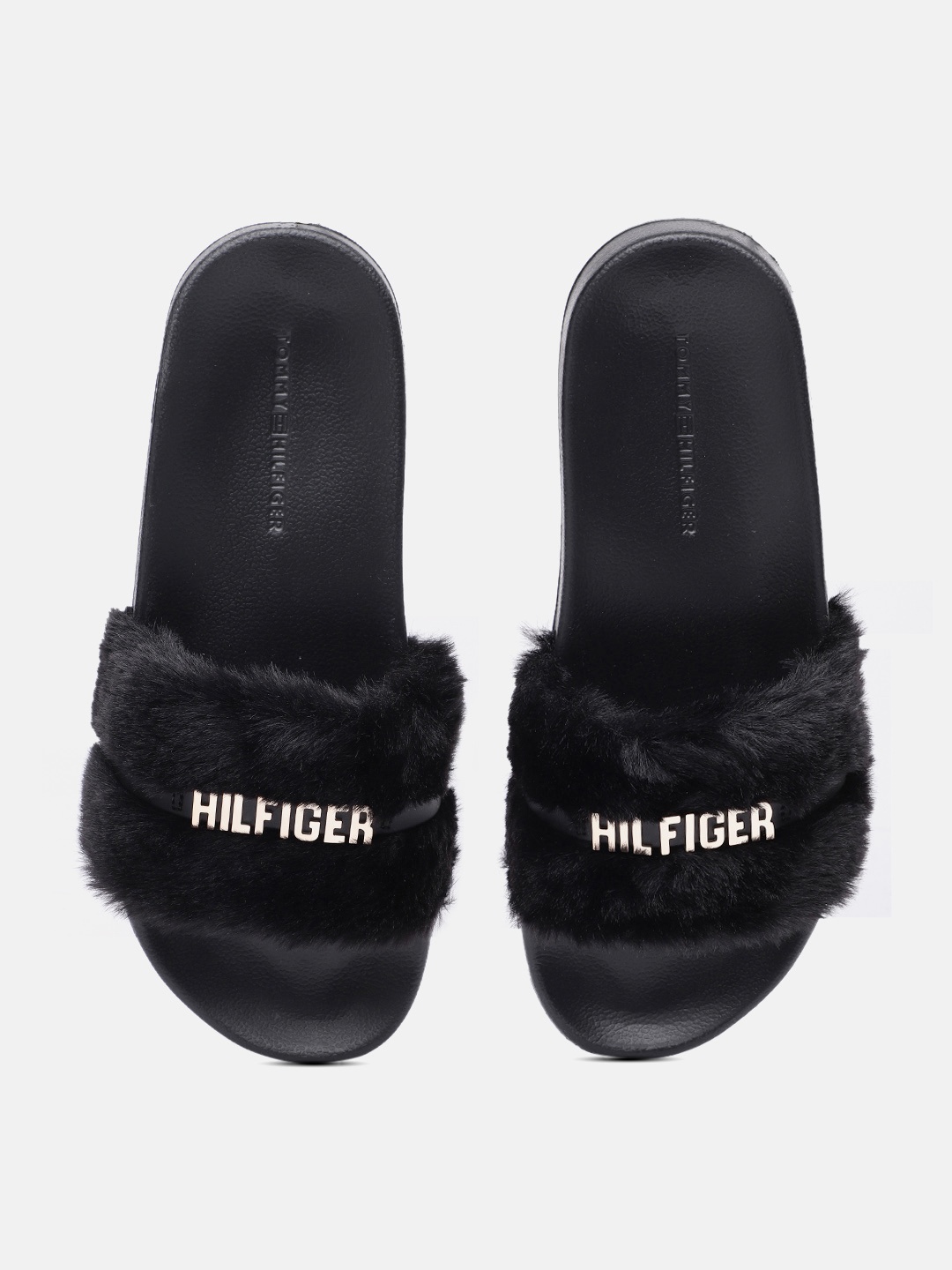 

Tommy Hilfiger Women Fur Sliders, Black
