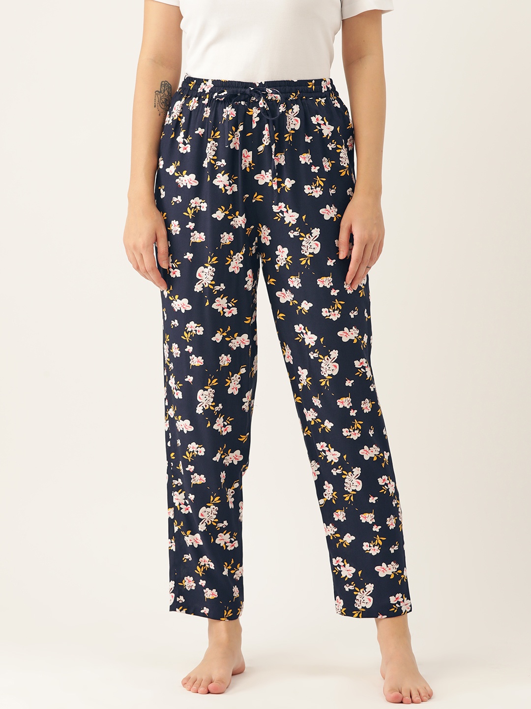 

ETC Women Floral Print Lounge Pants, Black