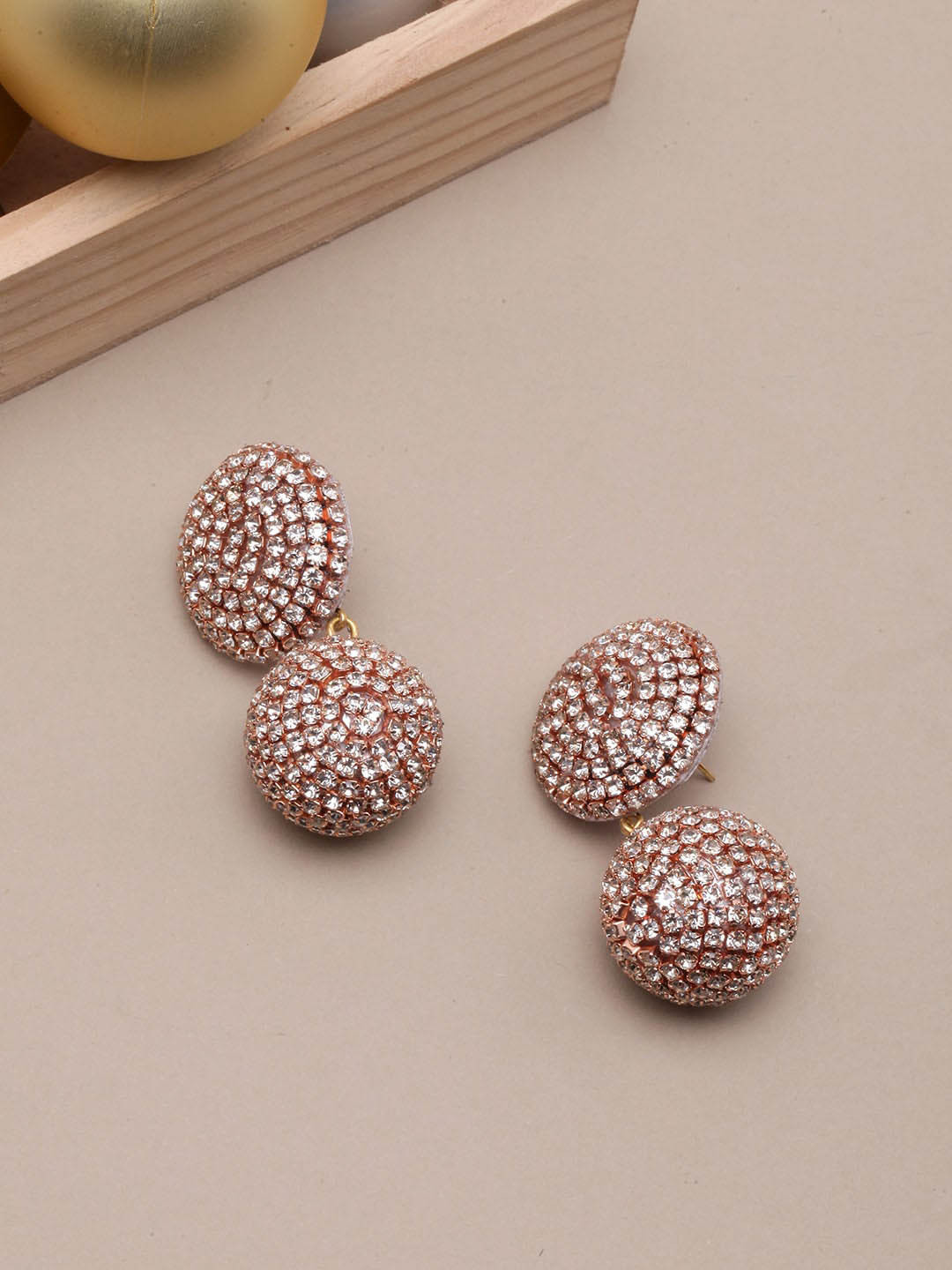 

DIVA WALK Rose Gold-Plated Contemporary Drop Earrings
