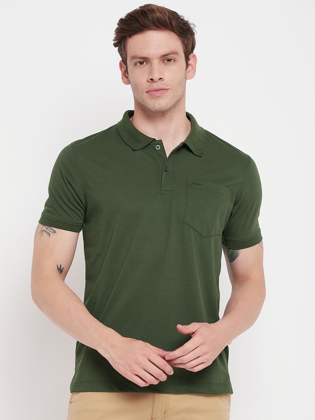 

Adobe Polo Collar T-Shirt, Olive