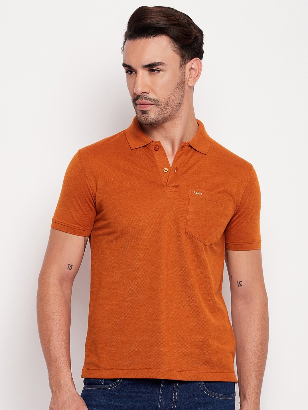 

Adobe Polo Collar T-Shirt, Tan