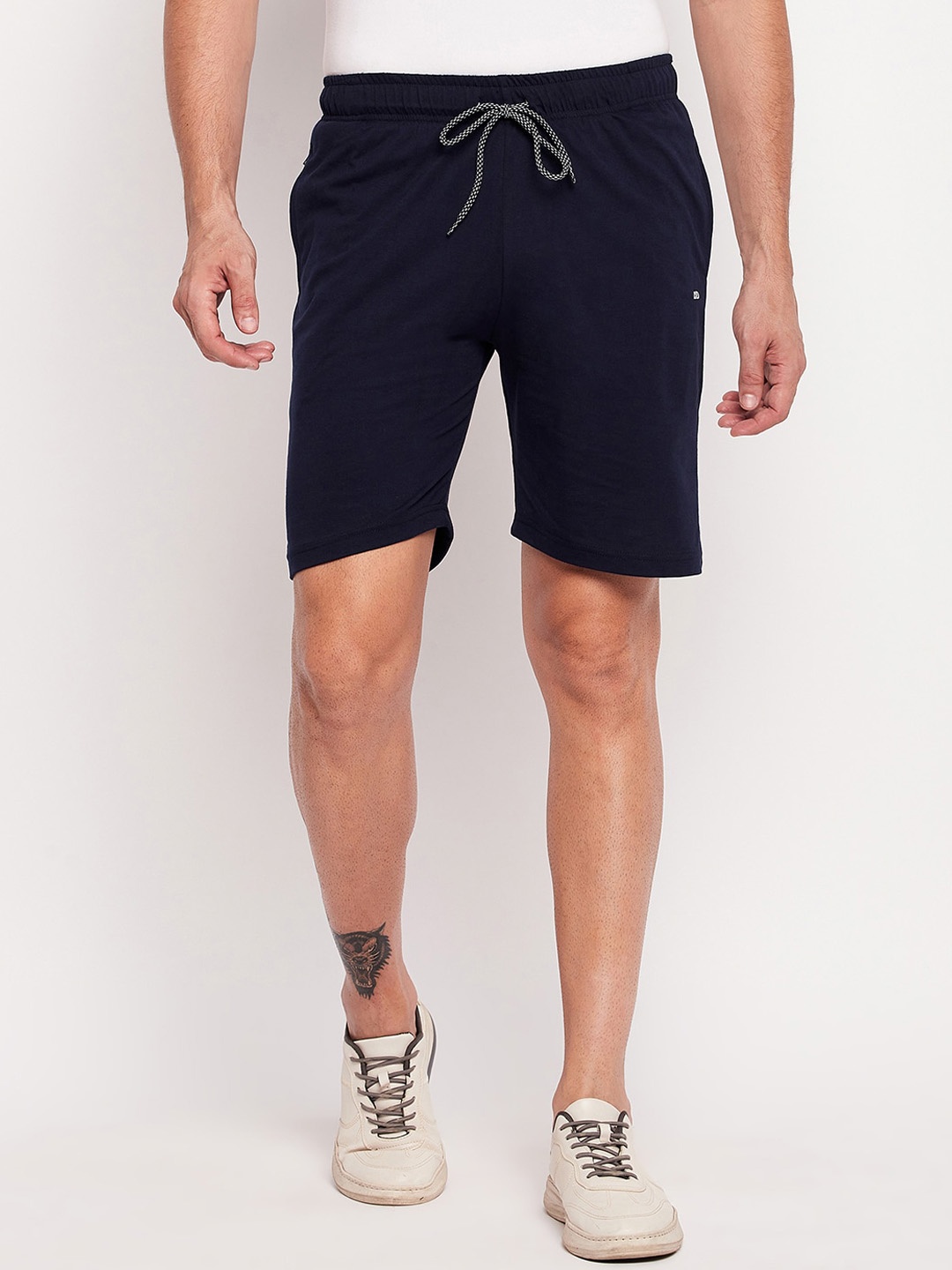 

Adobe Men Mid-Rise Cotton Shorts, Navy blue