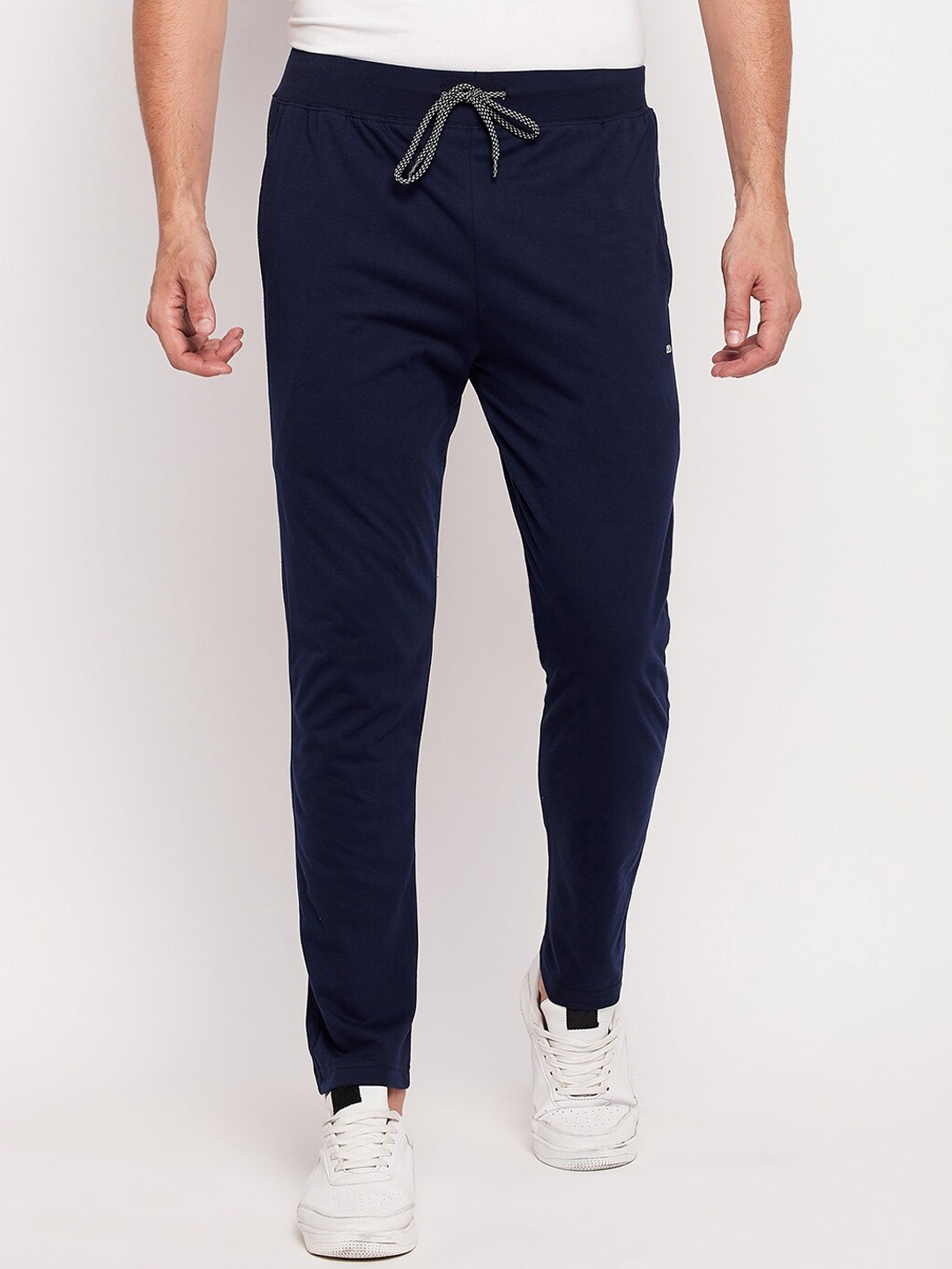 

Adobe Men Solid Cotton Track Pants, Navy blue