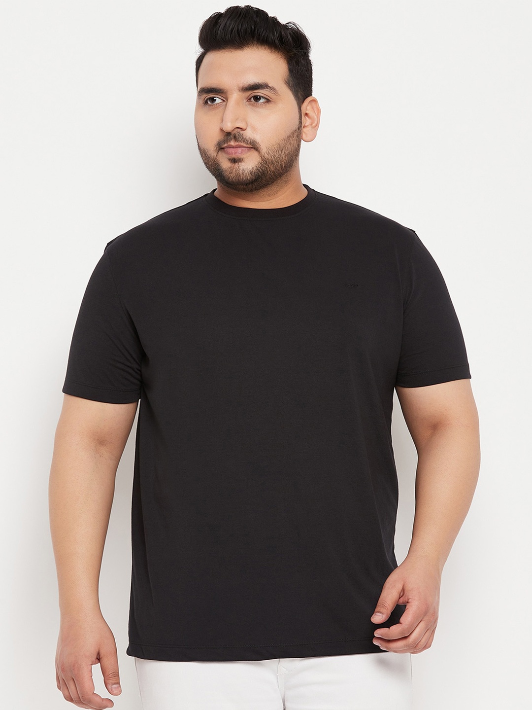 

Adobe Plus Size Round Neck Cotton T-Shirt, Black