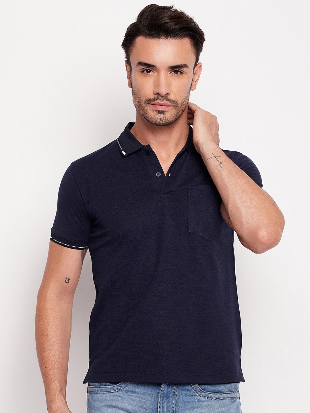 

Adobe Half Sleeve Polo Cotton T-shirt, Navy blue