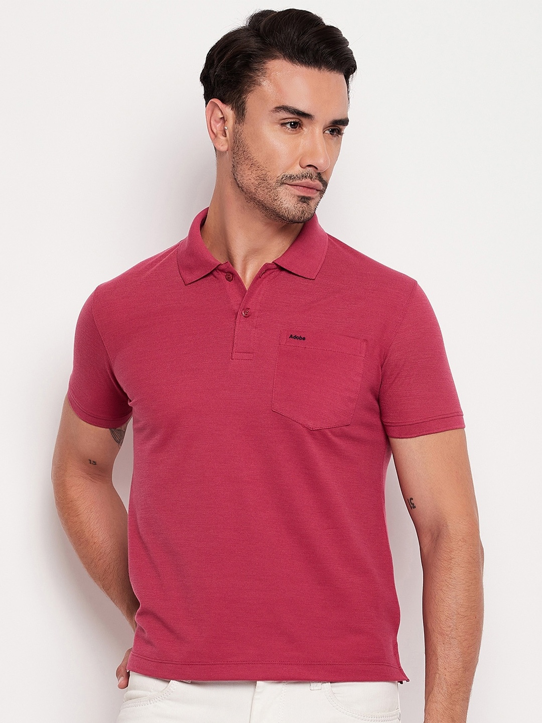 

Adobe Half Sleeve Polo Cotton T-shirt, Red