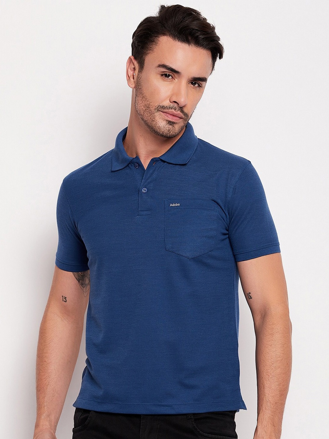 

Adobe Half Sleeve Polo Cotton T-shirt, Blue