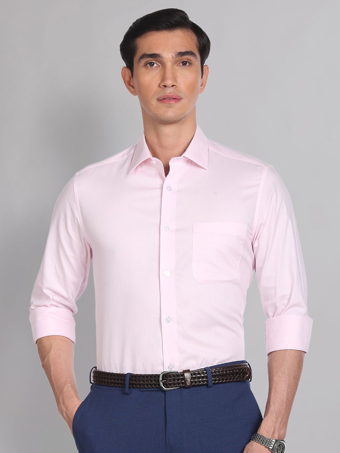 

AD By Arvind Oxford Solid Formal Shirt, Pink