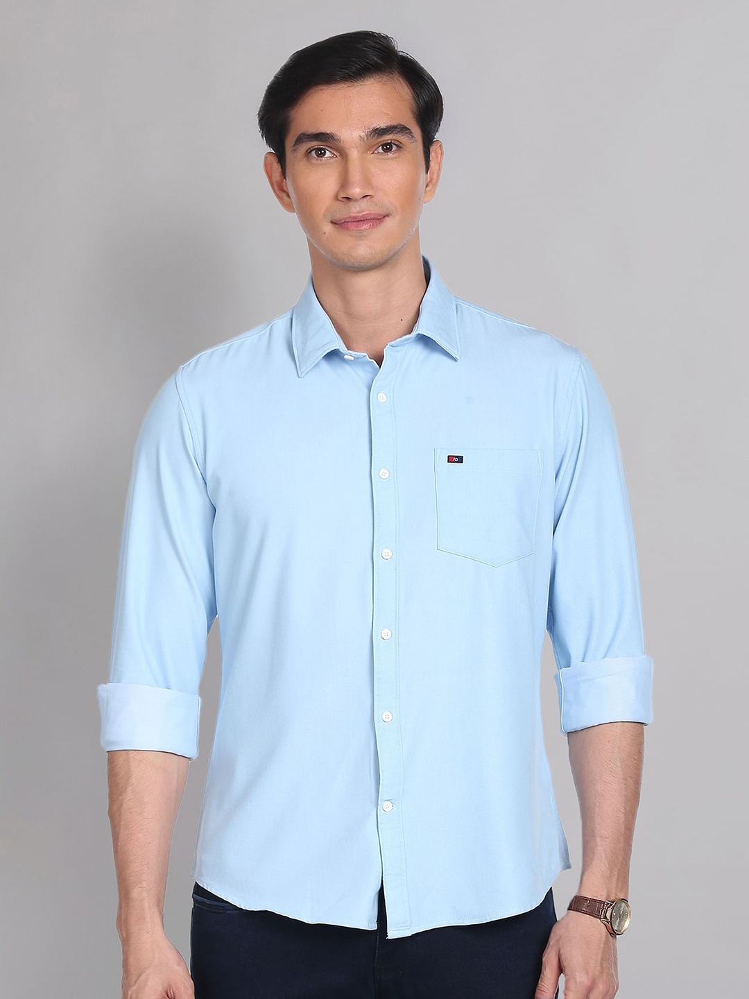 

AD By Arvind Spread Collar Slim Fit Casual Shirt, Blue