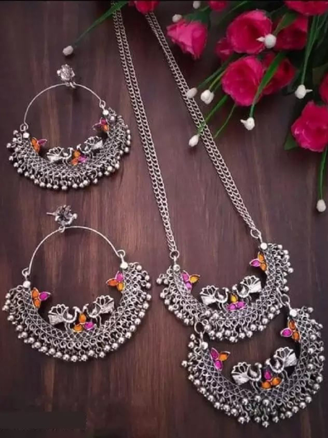 

Samridhi DC Set Of 2 Silver-Plated Beaded Jewellery Set