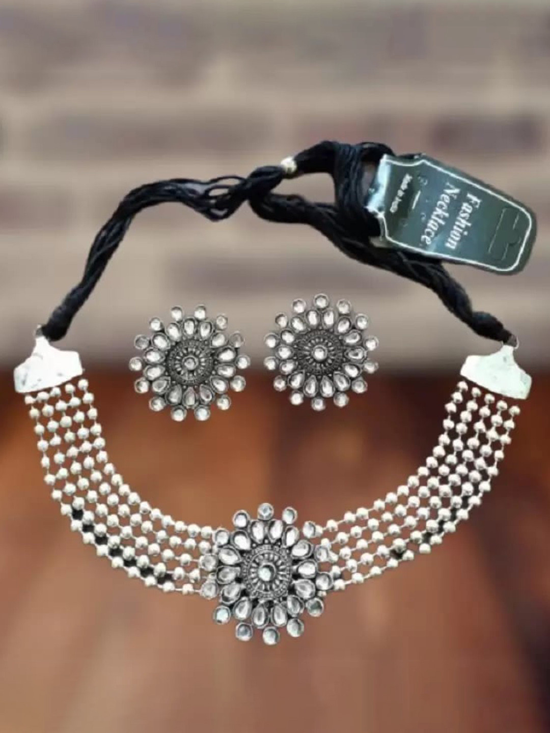 

Samridhi DC Set Of 2 Silver-Plated Oxidised Jewellery Set